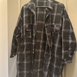 Black flannel shirt dress